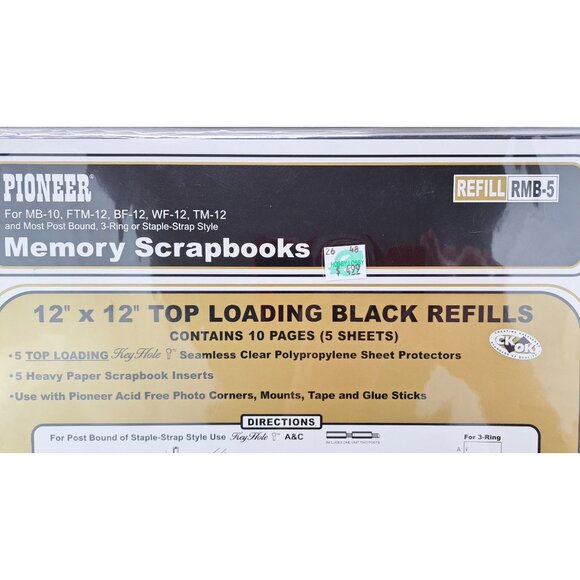 Pioneer 12" x 12" Top Loading Black Refills Memory Scrapbooks Lot 5 Packs RMB-5 - Picture 4 of 5